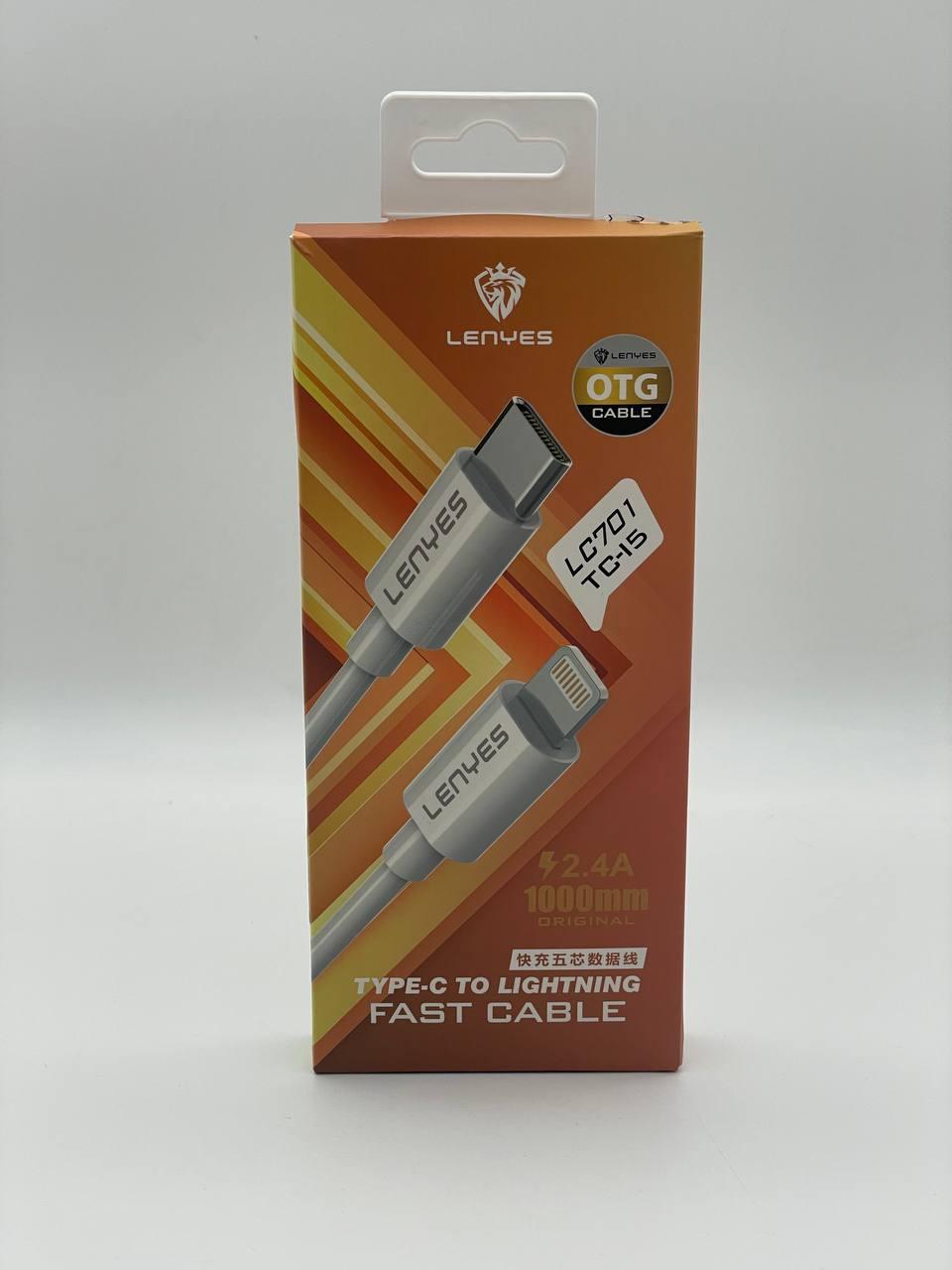 Кабель LENYES LC701 Type-C на Lightning 1м 24A для зарядки та передачі даних до 480 Мбітс BF