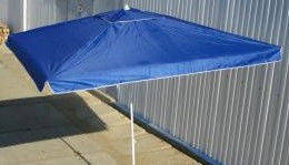 Торгова парасолька 2x3 м зі срібним напиленням синя без клапана