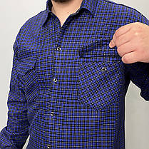 Сорочка чоловіча зимова на хутрі Сорочка тепла на ґудзиках Ao longcom Електрик XL, фото 3