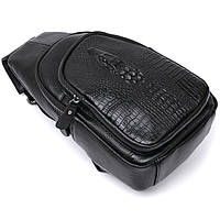 Модная кожаная мужская сумка через плечо Vintage 20673 Черный Отличное качество