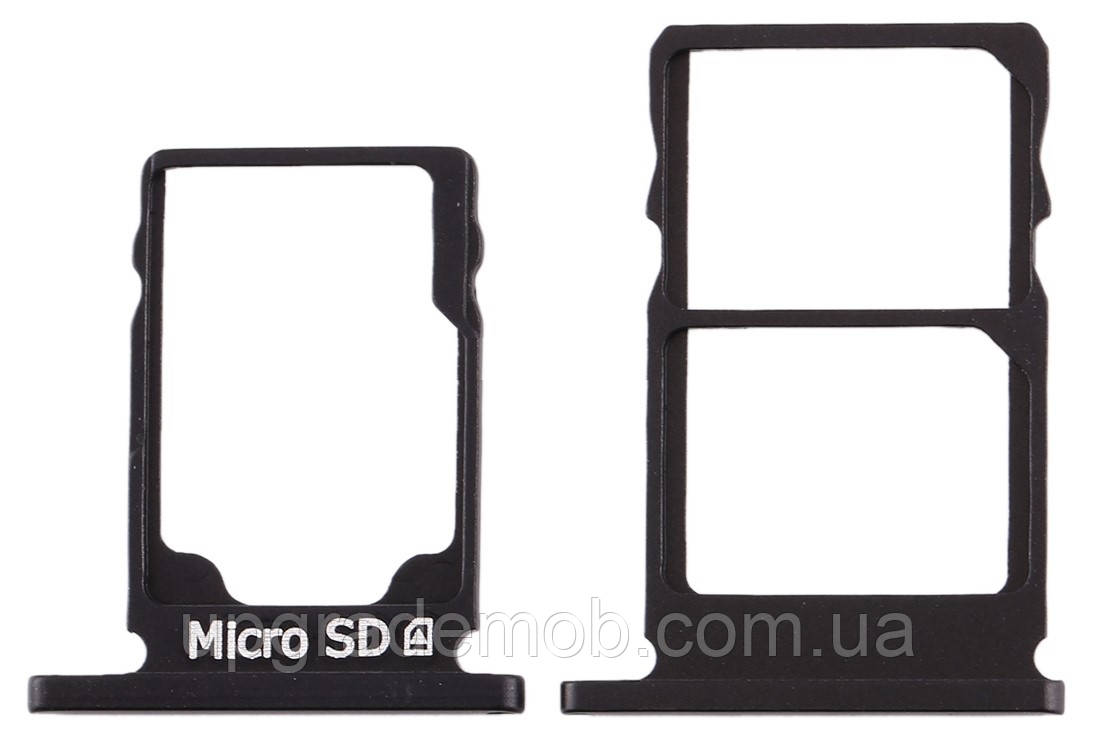 Тримач Sim-карти та карти пам'яті Nokia 5.1 Dual Sim чорний на дві Sim-карти комплект 2, фото 1