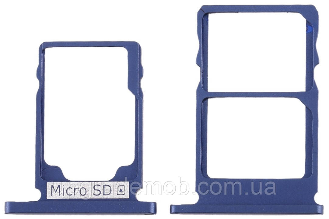 Тримач Sim-карти та карти пам'яті Nokia 5.1 Dual Sim синій Tempered Blue на дві Sim-картки комплект 2, фото 1