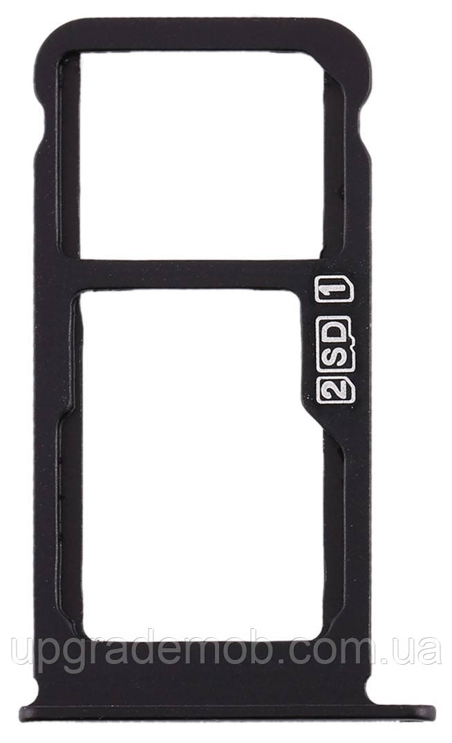 Тримач Sim-карти та карти пам'яті Nokia 6.1 Plus /X6 2018 чорний на дві Sim-карти, фото 1