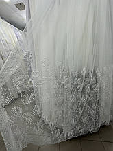 Тюль грек-сітка з вишивкою NoR2604 Білий