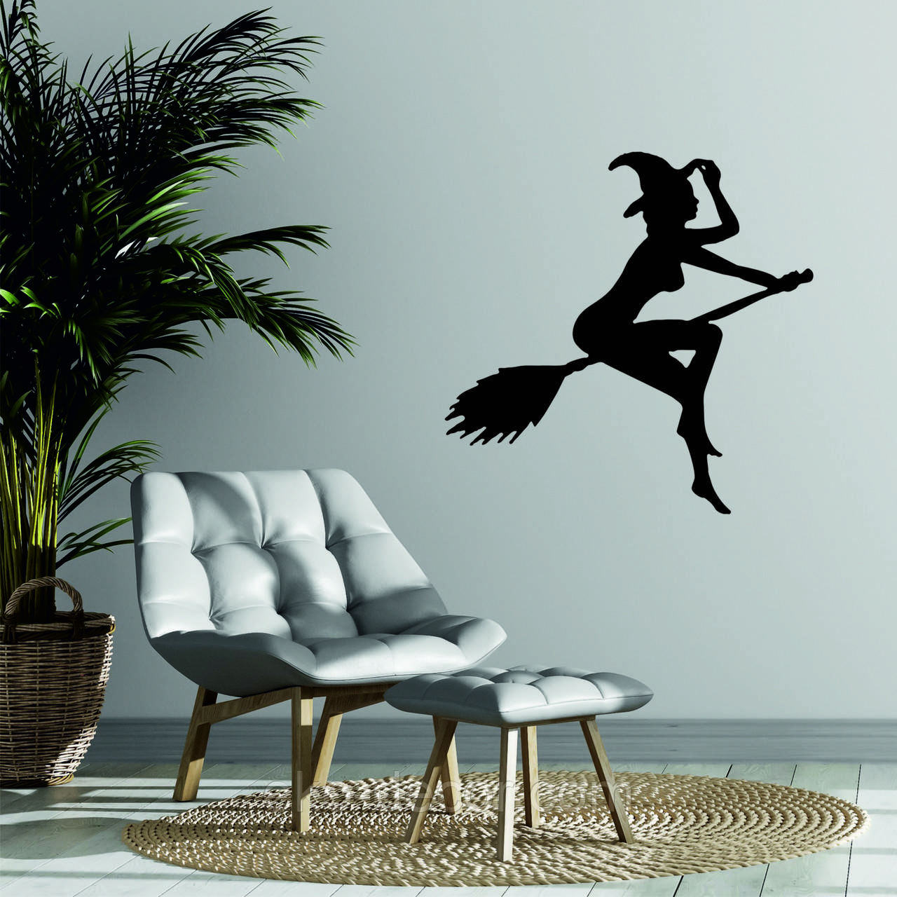 Декоративне настінне Панно «Відьма на мітлі», Декор на стіну, фото 1