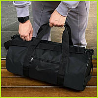 Спортивна чоловіча сумка Nike Чорна бочонок Міські дорожні сумки Найк для спорту