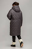 Жіноче демісезонне пальто прямого силуету Новела, графіт розміри 48, фото 4