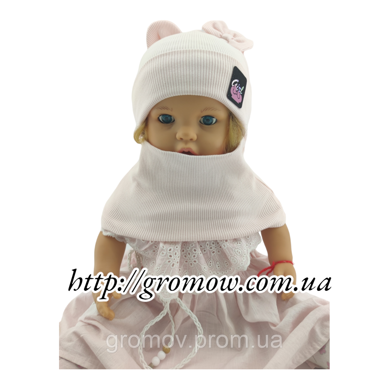 Оптом шапки 44, 46, 48, 50, 52 розмір трикотажна з хомутом головні убори гурт (ОШ36230), фото 1