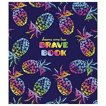 Зошит 12_арк. клітинка "Школярик" флуорфар +soft touch / Brave book, фото 3