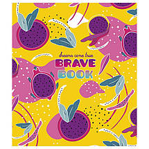Зошит 12_арк. клітинка "Школярик" флуорфар +soft touch / Brave book, фото 4