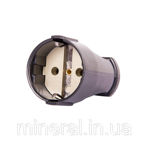 Розетка переносна e.socket.003.16.black, з з/к, 16А чорна