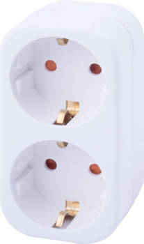 Трійник побутовий e.socket.002.16.3, 2 гнізда, 2P+PE, 16А, з заземленням, фото 1