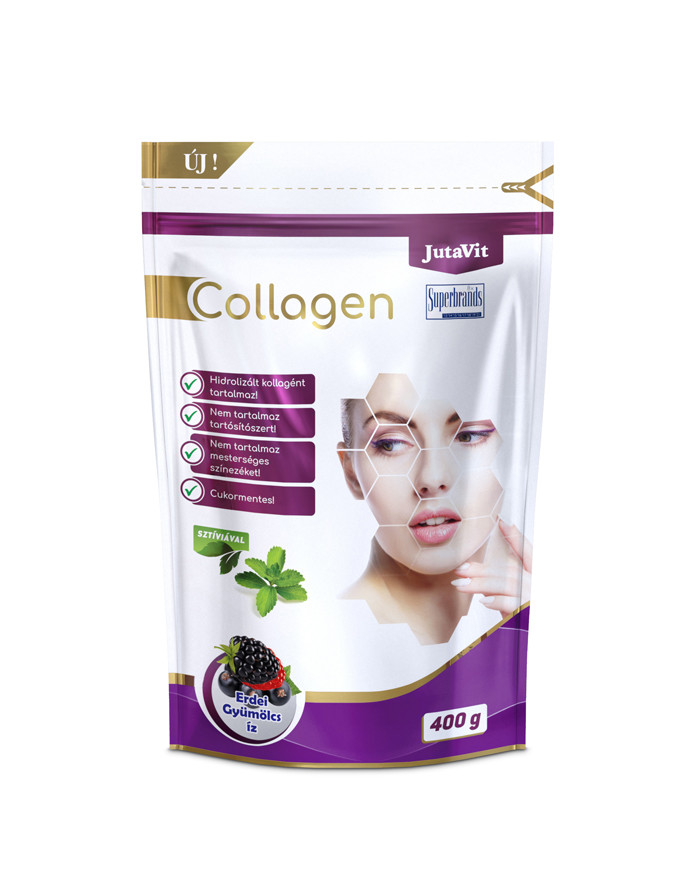 Питний колаген добавки з гіалуроновою кислотою для жінок JutaVit Collagen Erdei Gyümölcs ízü 400 г