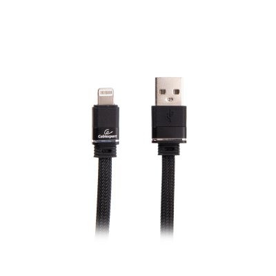 Кабель USB 2.0 to Lightning 1m плоский 2.4 А Cablexpert CCPB-L-USB-10BK