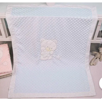 Дитяче двошарове покривало з плюшу Ведмедик CBL-40blue.solve