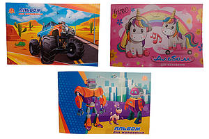 Альбом для малювання 12арк скоба Рюкзачок 100г/м2 мікс (40)