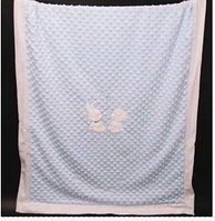 Дитяче двошарове покривало з плюшу Заєць і Ведмідь CLBL-30blue.solve