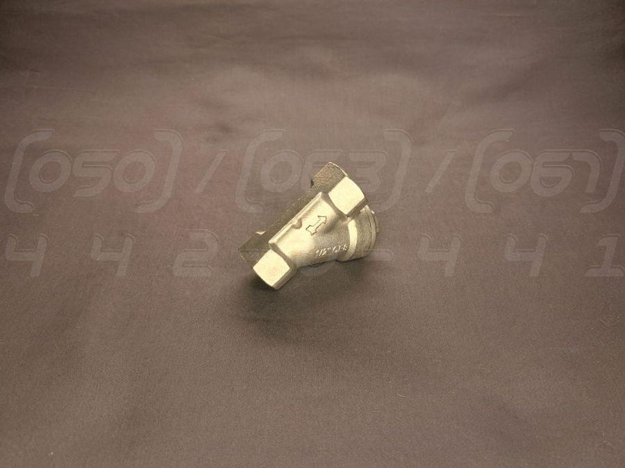 Фільтр сітчастий муфтовий DN15 (1/2") нержавіюча сталь AISI304, PN40 (800 PSI), Y-подібний, 60 меш, BSPP
