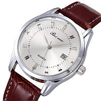 Чоловічий наручний годинник із коричневим ремінцем код 301 продаж