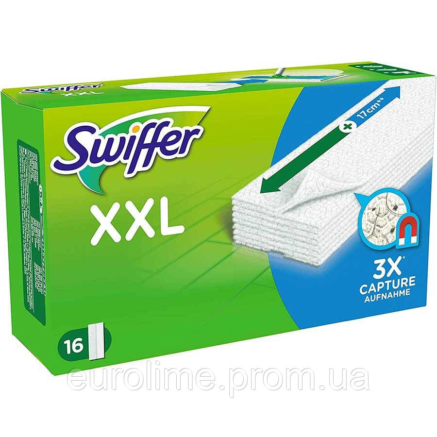 Серветки для миття підлоги просочені детергентом Swiffer XXL 16 серветок максі
