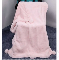 Покривало з помпонами дитяче CLBL04 Колір: рожевий.solve