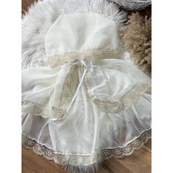 Палантін айворі (мереживо золоте)