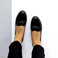 Чорні жіночі туфлі на низьких підборах, мокасини чорні, купити недорого розмір 36-40