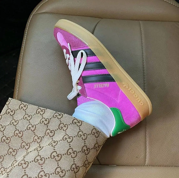 Купить Кроссовки Adidas x Gucci Gazelle Pink Velvet - 707864