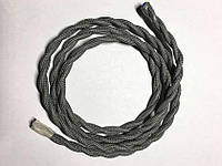 AMP кабель текстильний звитий 2x0.75 gray