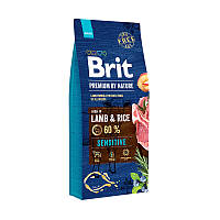 Brit Premium Sensitive Lamb & Rice 15 кг корм для собак з чутливим травленням Бріт Преміум Сенситив