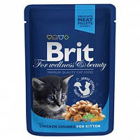 Влажный корм для котят Brit Premium Cat Chicken Chunks for Kitten pouch 100 г Курица