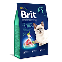 Brit Premium by Nature Cat Sensitive Lamb сухой корм для котов чувствительное пищеварением 1,5 кг Брит Премиум