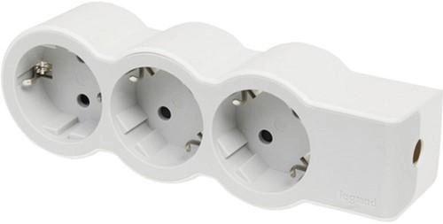 Legrand Подовжувач СТАНДАРТ 3х2К+З розетки, 16 А, без кабелю, колір Білий/Сірий
