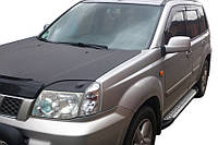 Боковые пороги Allmond Grey (2 шт, алюм.) для Nissan X-trail T30 2002-2007 гг.