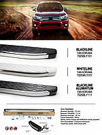 Боковые пороги Blackline (2 шт., алюминий) для Toyota Hilux 2015 гг.