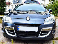 Углы на передний бампер 2008-2011 (нерж) для Renault Megane III 2009-2016 гг.