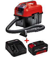 Потужний пилосос акумуляторний Einhell TE-VC 18/10 Li-Solo : з АКБ 18V 4.0 Ah, бак 10 л, 90 мБар EHA