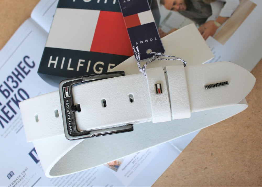 Ремінь Tommy Hilfiger для джинсів білого кольору, фото 1