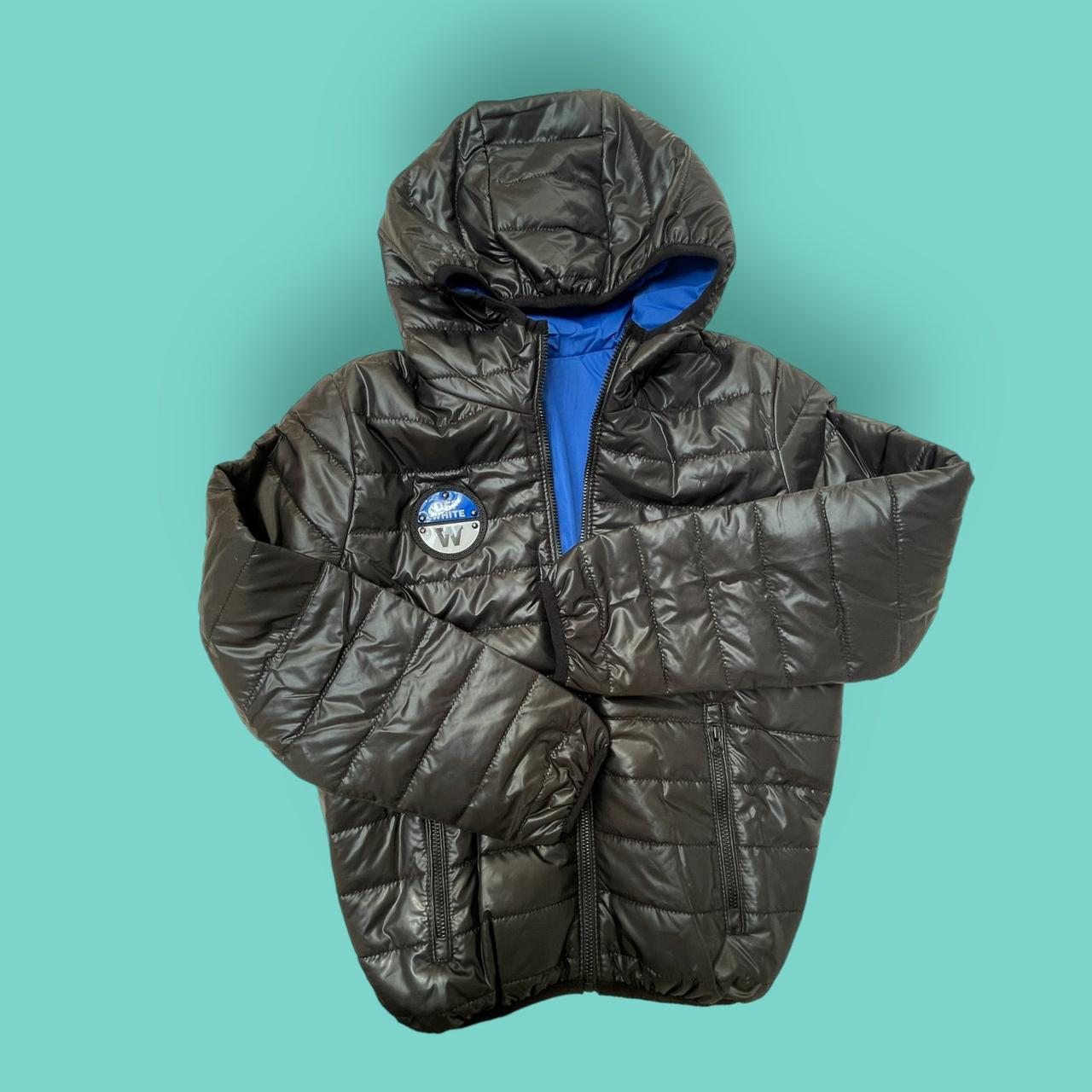 Дитяча/Прусткова куртка/вітровка на хлопчика, чорна із синьою підкладкою ( р. 36-46)