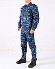 Костюм Омон камуфляжний синій для охорони та спецпідрозділів, костюм охоронця штани+куртка під гумку, фото 2