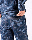 Костюм Омон камуфляжний синій для охорони та спецпідрозділів, костюм охоронця штани+куртка під гумку, фото 7