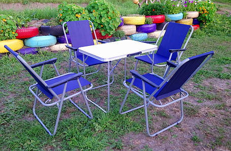 Розкладний набір меблів для кемпінгу Лайт ( 1 стіл + 4 крісла), фото 2