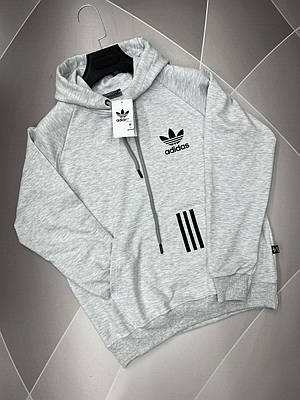 Худі чоловіче Adidas S-XXL арт.1497, XXL, 52, Світло-сірий