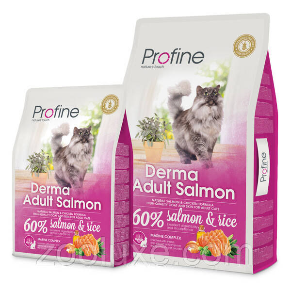 Profine Cat Derma Adult Salmon 10 кг корм для котів Профейн Дерма Лосось корм для кішок