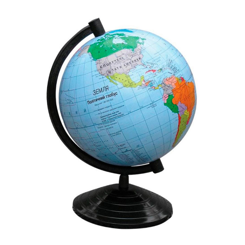 Глобус настільний діаметр 16см МаркоПоло на пластиковій ніжці політичний гп16, фото 1