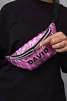 Бананка лаковая David Jones розовая, поясная, нагрудная сумка