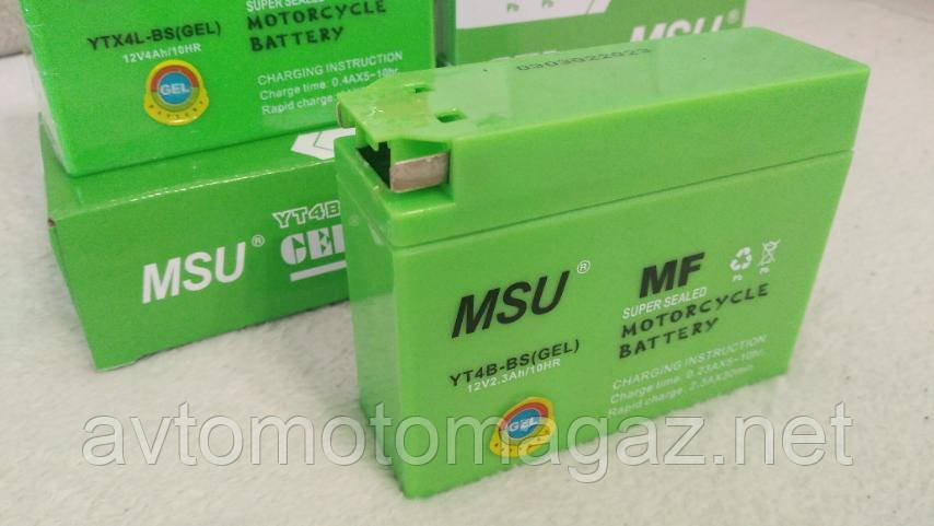 Акумулятор мото для Скутера 2,3A 12V /М/YAMAHA/SUZUKI\Honda (YTR4A-BS GEL) MSU-Свіжі (Є розміри на фото)