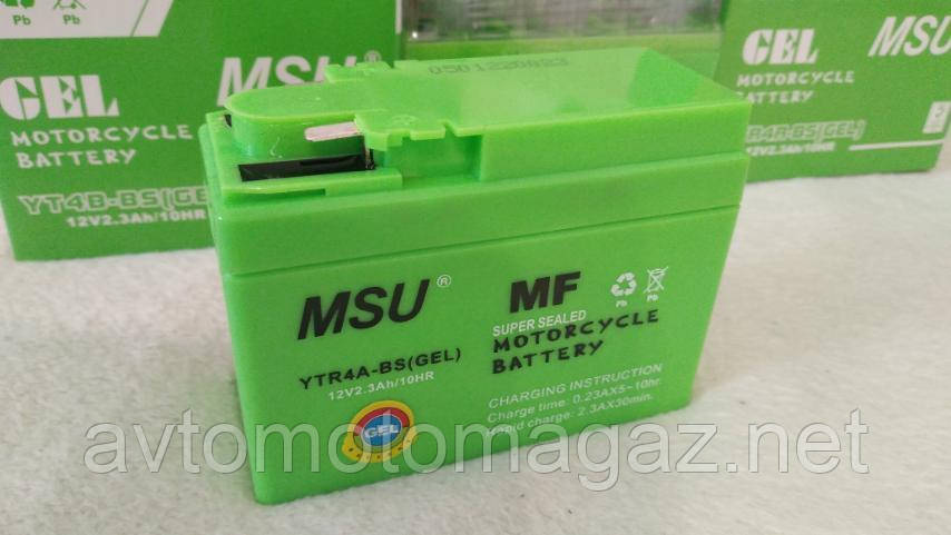 Акумулятор мото для Сутера 2,3A 12V /Ш/ YAMAHA/SUZUKI\ Honda(YTR4A-BS GEL) MSU-Свіжі (Є розміри на фото)