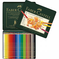 Цветные карандаши в наборе Faber-Castell, 24 цвета, металлический пенал, , Polyhromos (110024)