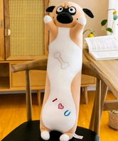 Игрушка-подушка Собака Мопс. Мягкая игрушка Мопс 100 см, Коричневая
